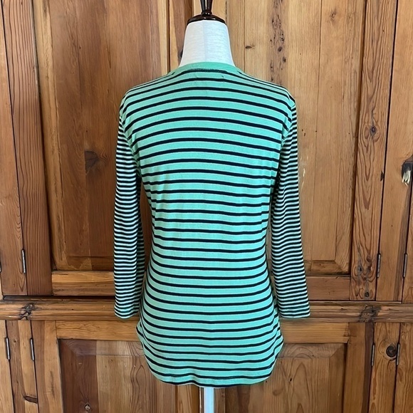 ChAPS Green & Navy Striped Chest Pocket T Shirt Sz. S - Picture 5 of 13